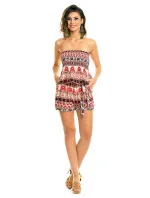 Overal dámský šortkový Airisa květovaný - Květovaná / XL/XXL - Airisa Overal dámský šortkový Airisa květovaný - Květovaná / XL/XXL - Airisa