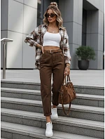 Dámské džíny mom fit hnědé FashionStreet UY2844