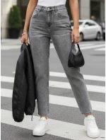 Dámské džíny mom fit s vysokým pasem šedé DSTREET UY2890 Dámské džíny mom fit s vysokým pasem šedé DSTREET UY2890