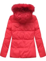 Červená krátká dámská zimní prošívaná bunda (7694)