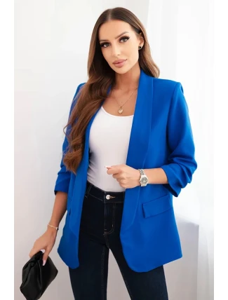 Dámská sako bez zapínání s podšívkou S/M chabrová