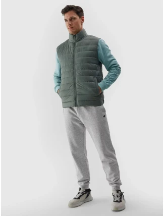 Pánská péřová vesta s recyklovanou výplní 4F - zelená Pánská péřová vesta s recyklovanou výplní 4F - zelená