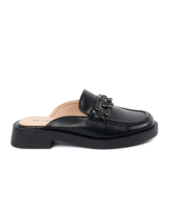 Designové nazouváky dámské černé na plochém podpatku