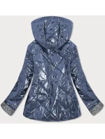 Světle modrá lesklá dámská prošívaná bunda (B9573) Světle modrá lesklá dámská prošívaná bunda (B9573)