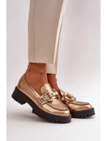 Dámské kožené mokasíny s ozdobou CheBello 4369 béžové