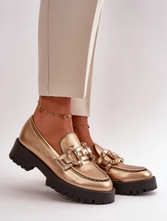 Dámské kožené mokasíny s ozdobou CheBello 4369 béžové
