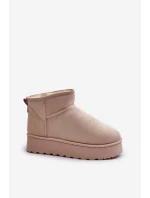 Dámské Sněhule Na Platformě Zateplené Kožíškem Světle Béžové Xamella