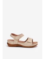 Pohodlné dámské sandály na platformě béžové Sadevale