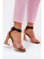 Lakované Dámské Sandály Na Podpatku Vinceza 20266 Růžové