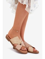 Dámské Pantofle Na Plochém Podpatku S Ozdobným Detalem Vinceza 17385 Béžové
