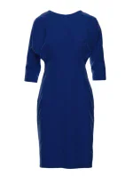 S242 Šaty s netopýřími rukávy - tmavě modré