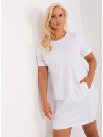 Bílé mikinové šaty velké velikosti z bavlny