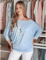 Dámská máslová halenka oversize s přívěskem LUZVIA modrá FashionStreet RY2772