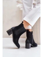 Zateplené dámské boty na podpatku černé Radeya
