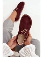 Dámské polobotky typu barefoot z přírodního semiše Zazoo – bordó