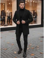 Pánský černý kabát FashionStreet CX0380