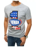 Pánské tričko s potiskem šedé FashionStreet RX4405