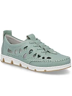 Dámská kožená prolamovaná zelená polobotka Rieker 49956-52