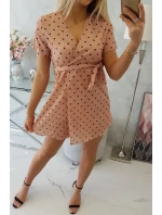 Tmavě meruňkové puntíkované šaty Tmavě meruňkové puntíkované šaty