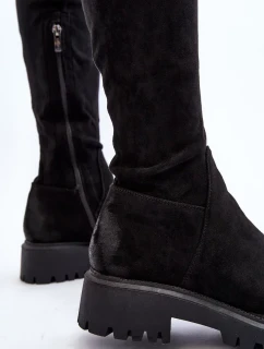 Dámské ploché boty nad kolena La.Fi Černá