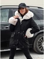 Dámská zimní bunda parka s kožešinou CHARMFUR černá FashionStreet TY4771 Dámská zimní bunda parka s kožešinou CHARMFUR černá FashionStreet TY4771