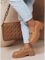 Dámské lakované mokasíny ELEGANCI khaki FashionStreet ZY0676 Dámské lakované mokasíny ELEGANCI khaki FashionStreet ZY0676