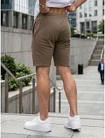 Pánské teplákové kraťasy se šňůrkou, tmavě béžové, FashionStreet SX2624