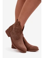 Dámské botky S.Barski – hnědé, nízký podpatek Dámské botky S.Barski – hnědé, nízký podpatek