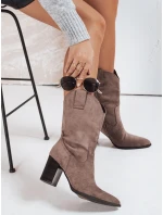 Dámské semišové kovbojské boty hnědé FashionStreet ZY1194