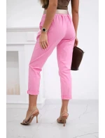 Kalhoty Puntor s páskem růžový