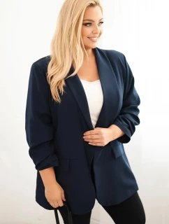 Dámská elegantní plus size blazer modrá