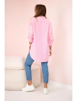 Bavlněná mušelínová košile oversize bonbónově růžová Bavlněná mušelínová košile oversize bonbónově růžová