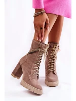 Semišové šněrovací boty Lewski Shoes 3244 / G Béžove