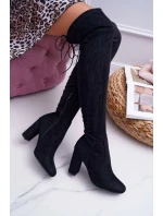 Dámské semišové kozačky na vysokém podpatku Černá Xamarin Dámské semišové kozačky na vysokém podpatku Černá Xamarin