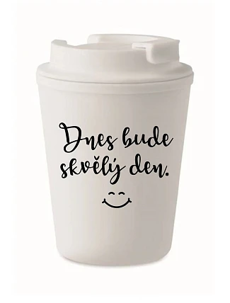 HRNEK DNES BUDE SKVĚLÝ DEN. - bílý termohrnek 300 ml HRNEK DNES BUDE SKVĚLÝ DEN. - bílý termohrnek 300 ml