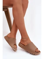 Dámské pantofle na platformě hnědé Olyria