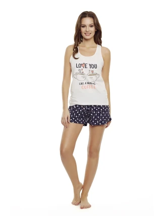 Dámské pyžamo Danni 35831-03X Růžová a tmavě modrá - Henderson Ladies Dámské pyžamo Danni 35831-03X Růžová a tmavě modrá - Henderson Ladies