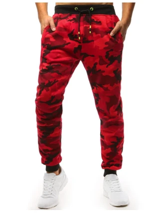 Pánské kamuflážní červené tepláky FashionStreet UX1467