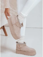 Dámské sněhule na platformě light beige FashionStreet ZY1055 Dámské sněhule na platformě light beige FashionStreet ZY1055
