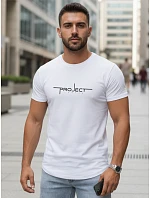 Pánské bavlněné tričko s nápisem Project London, bílé, FashionStreet NX5127R