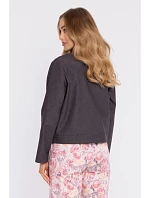 M909 Zkrácená bunda na knoflíky s klopami - grafitová M909 Zkrácená bunda na knoflíky s klopami - grafitová