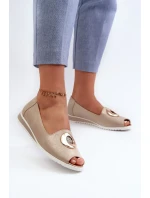 Dámské lodičky s dekorem z eko kůže, zlatá Biolita