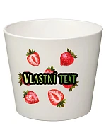 Bílý keramický květináč s letním ovocem - velký Bílý keramický květináč s letním ovocem - velký