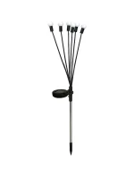 SOLÁRNÍ LAMPA TANČÍCÍ VE VĚTRU BÍLÉ KOULE 6 LED 72CM STUDENÁ BÍLÁ