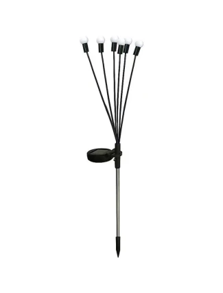 SOLÁRNÍ LAMPA TANČÍCÍ VE VĚTRU BÍLÉ KOULE 6 LED 72CM STUDENÁ BÍLÁ