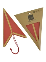 FSC DEKORATIVNÍ ZÁVĚSNÝ PAPÍR HVĚZDA 14x45CM ČERVENÝ 7 ODSTÍNŮ MICA