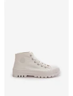 Dámské Tenisky S Kotníkovou Šněrovací Big Star OO274009 Bílé