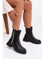 Dámské zateplené chelsea boty (štyblety) Solenne – černé