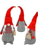 DEKORAČNÍ SANTA CLAUS 50 CM DÍVKA S PYTLEM A JEŘABINOU