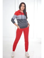 Barevná pruhovaná sada červená+šedá Barevná pruhovaná sada červená+šedá